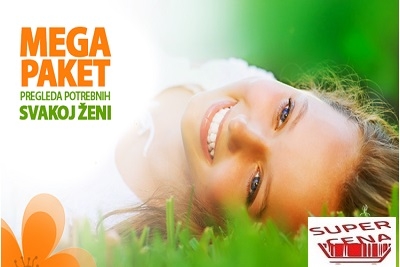 Mega paket za žene: Ginekološki pregled, ginekološki ultrazvuk, ultrazvuk dojki, kolposkopija, papa, VS, laboratorija, ultrazvuk abdomena, ultrazvuk štitne žlezde, ultrazvuk donjeg dela stomaka - mokraćne bešike